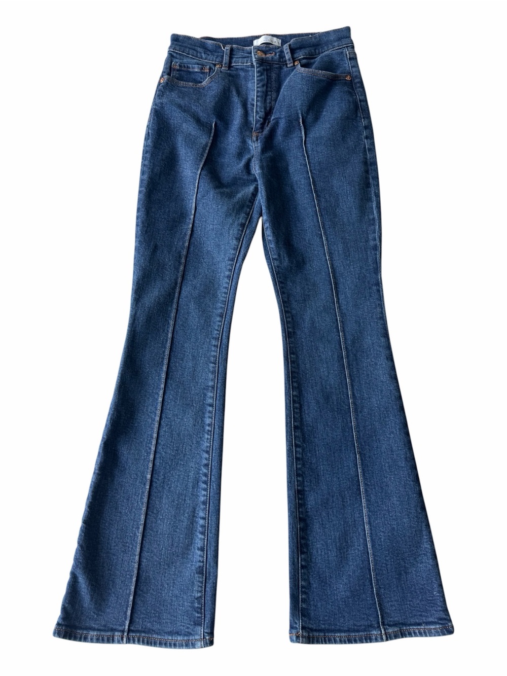 ✅ LOFT Dark Blue The slim Flare Jeans with Front Seams size 4 / 27